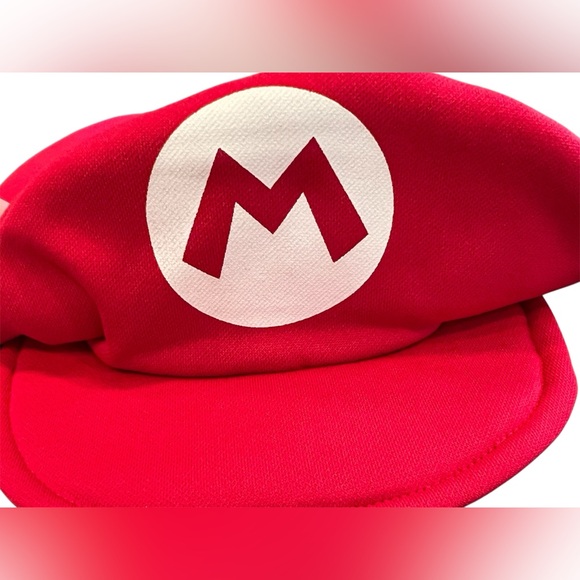 Mario & Luigi Adult Hats 2 Caps Super Mario Brothers Logo Costume Cosplay EUC - Picture 9 of 9
